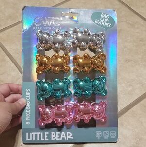 8 Piece Metallic Bear Bag Clip Buddies